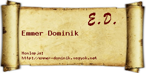 Emmer Dominik névjegykártya